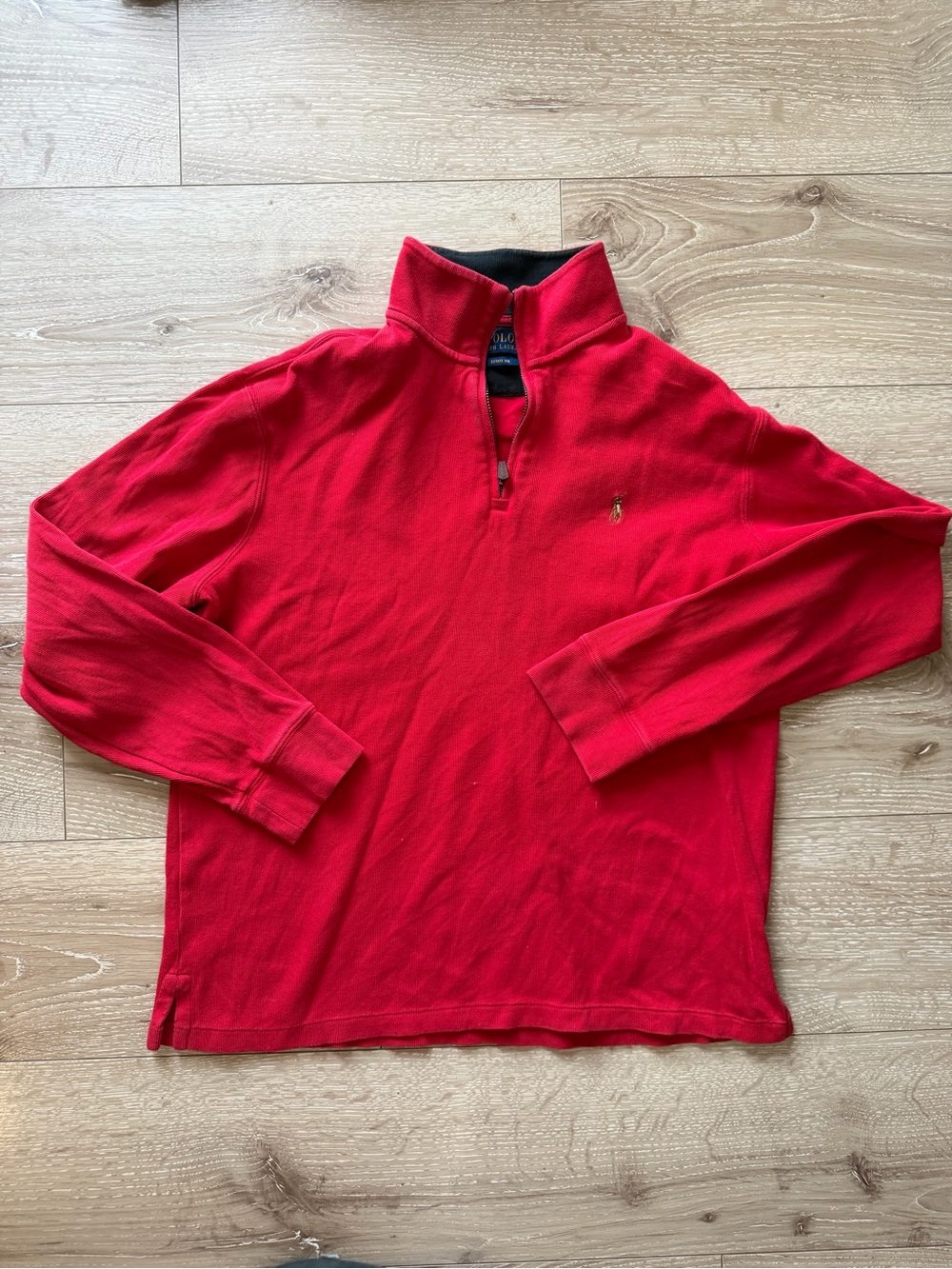 Polo by Ralph Lauren Red Quarter-Zip Mock Collar Pullover